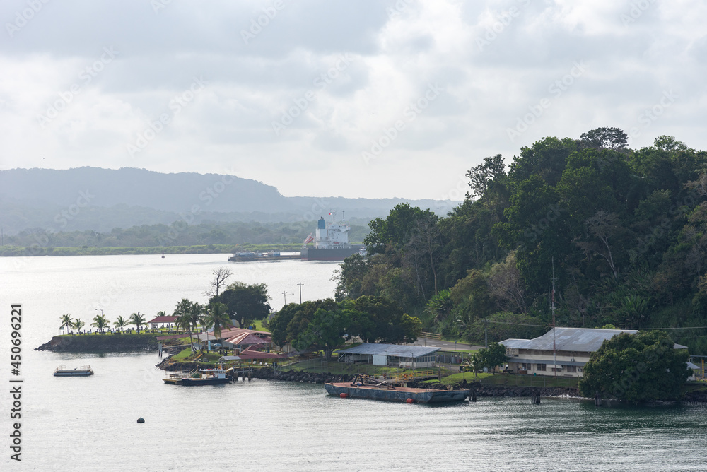 Landscapes of Panama Canal, Gatun Lake side. 