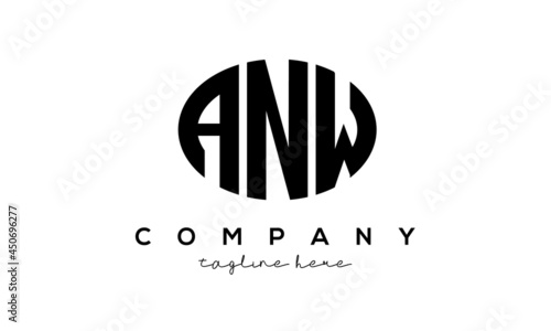 ANW three Letters creative circle logo design