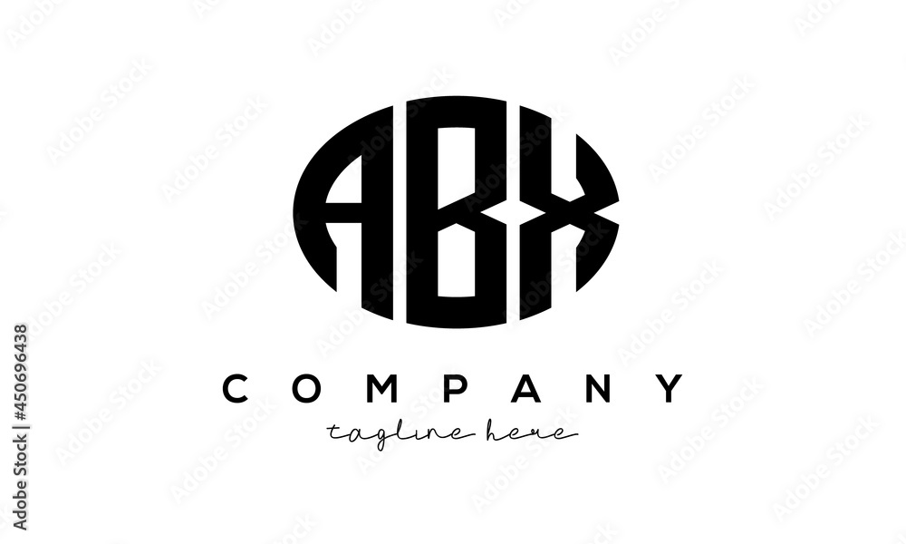 ABX three Letters creative circle logo design ABX three Letters creative circle logo design