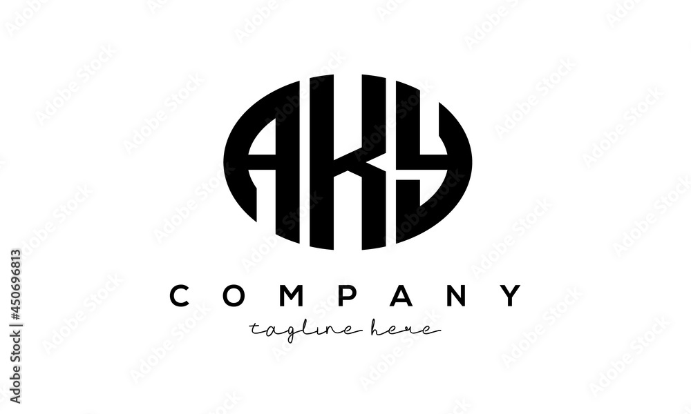 AKY three Letters creative circle logo design AKY three Letters creative circle logo design