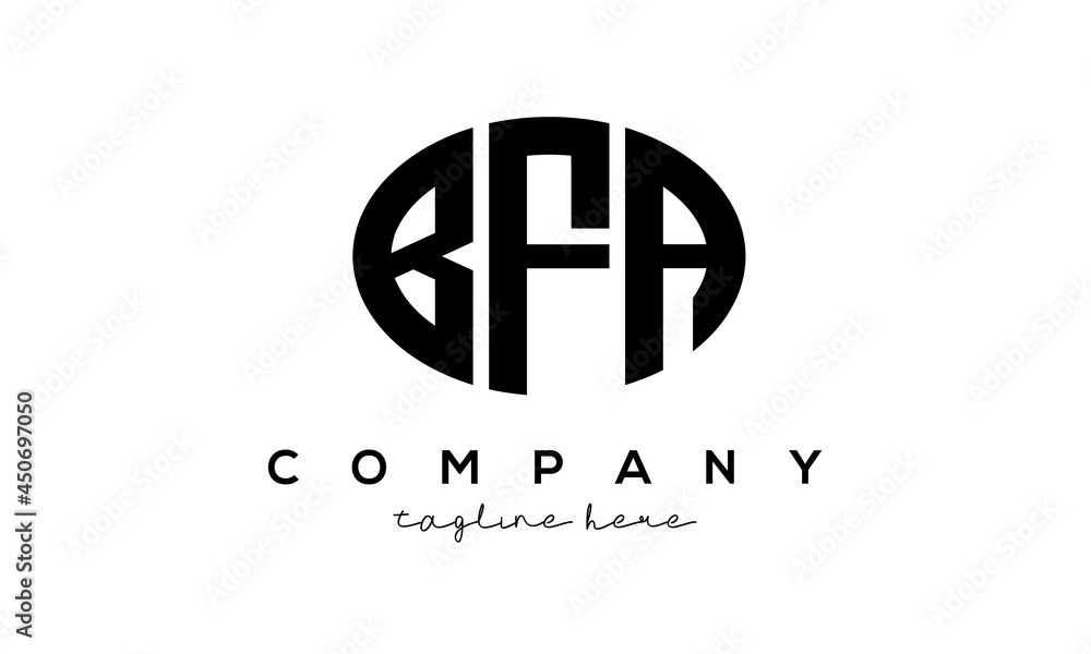 BFA three Letters creative circle logo design BFA three Letters creative circle logo design