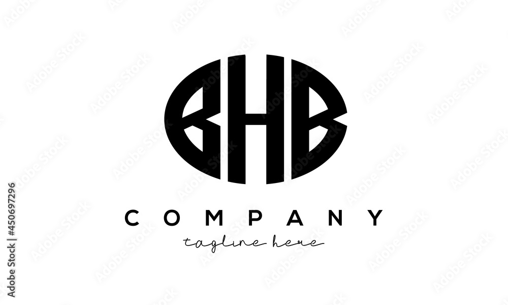 BHB three Letters creative circle logo design