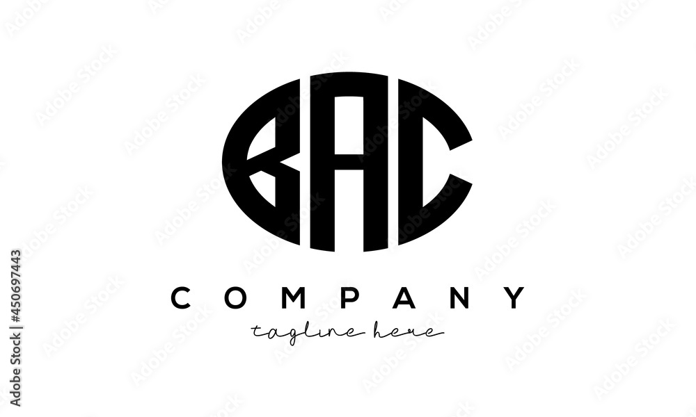 BAC three Letters creative circle logo design BAC three Letters creative circle logo design
