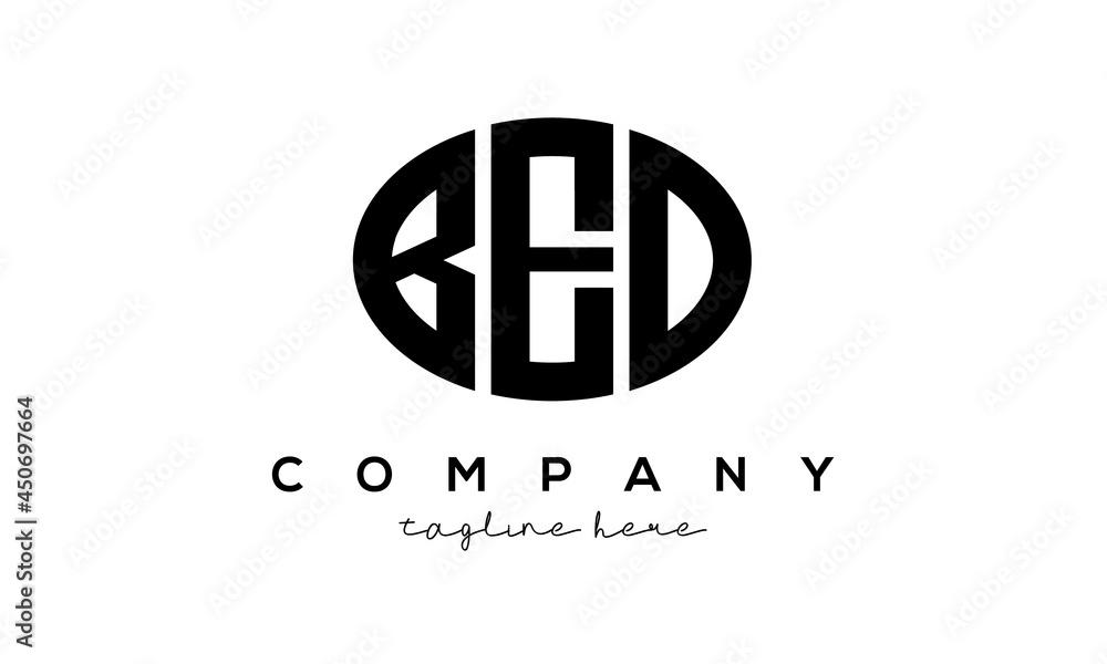 BED three Letters creative circle logo design
