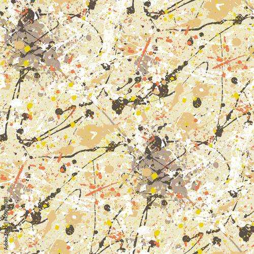 Splatter camouflage Ink paint wallpaper abstract vector seamless pattern