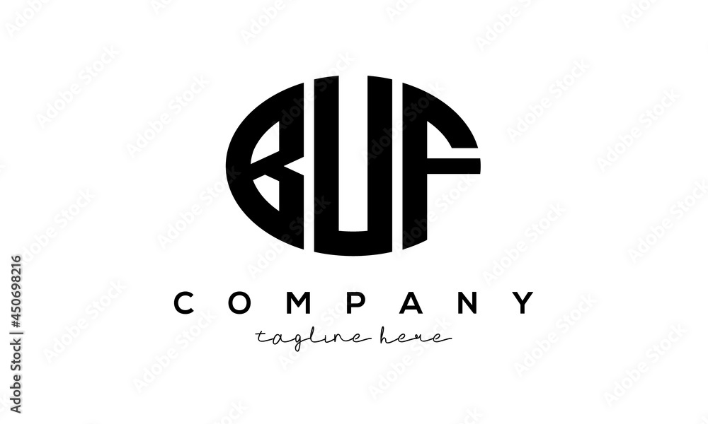 BUF three Letters creative circle logo design BUF three Letters creative circle logo design