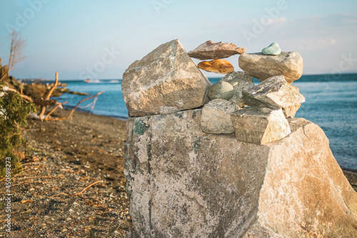 Beautiful shore of Lake Sevan. Armenia.