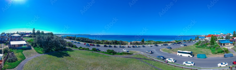 Panorama view of Cronulla Beach and the buildings high-rise apartments in Sydney NSW Australia Panorama view of Cronulla Beach and the buildings high-rise apartments in Sydney NSW Australia