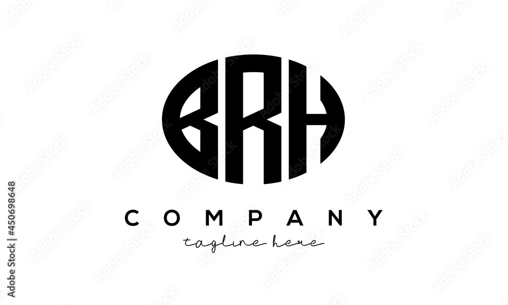 BRH three Letters creative circle logo design BRH three Letters creative circle logo design