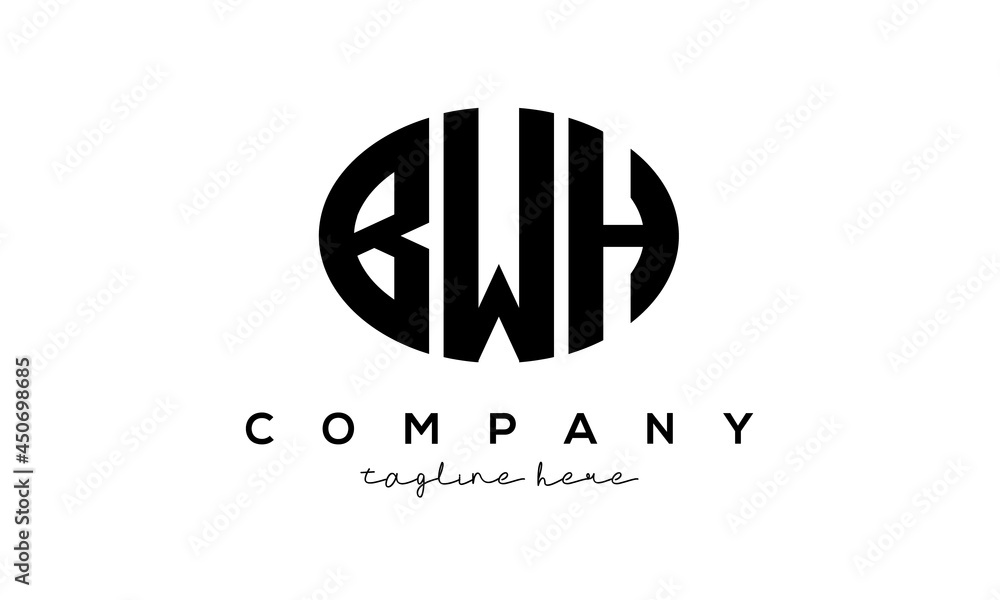 BWH three Letters creative circle logo design BWH three Letters creative circle logo design