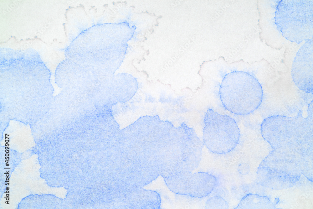Watercolor background, Paper stained with watercolor paint blue