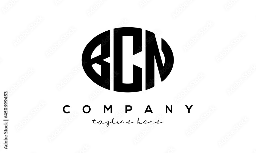 BCN three Letters creative circle logo design