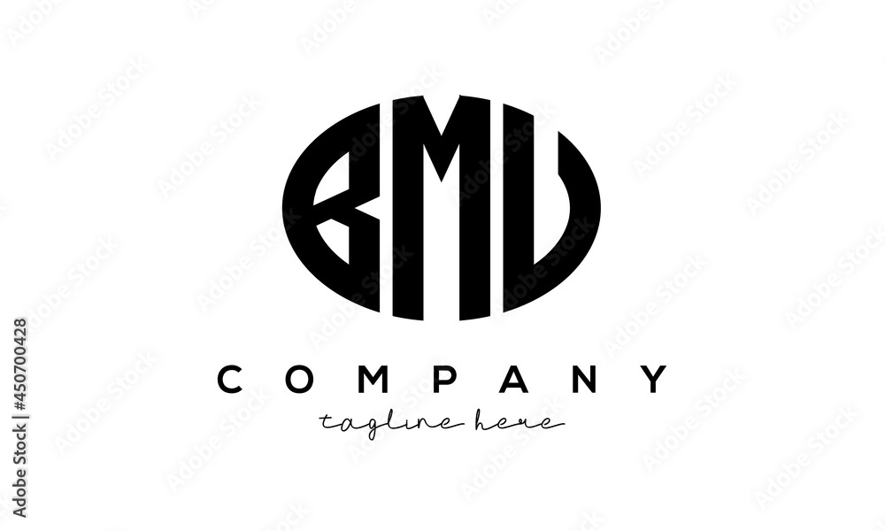 BML three Letters creative circle logo design vector BML three Letters creative circle logo design vector