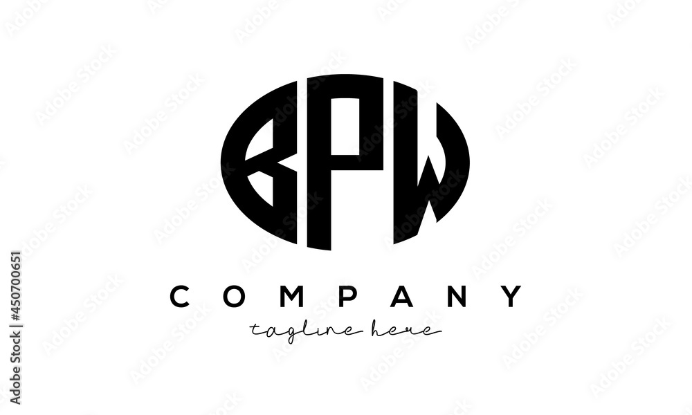 BPW three Letters creative circle logo design vector	