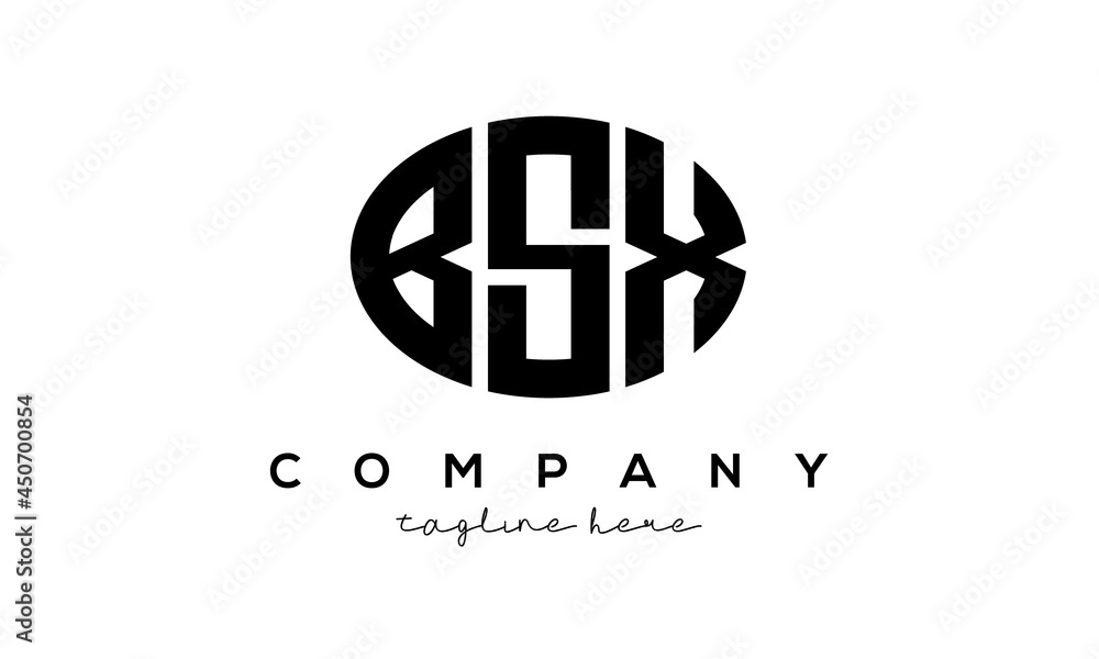 BSX three Letters creative circle logo design vector	