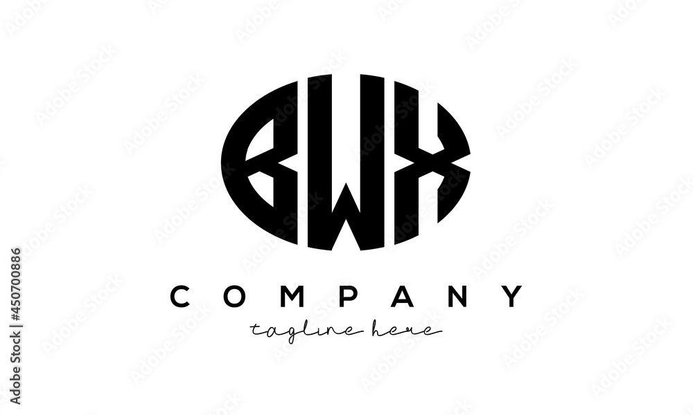 BWX three Letters creative circle logo design vector	