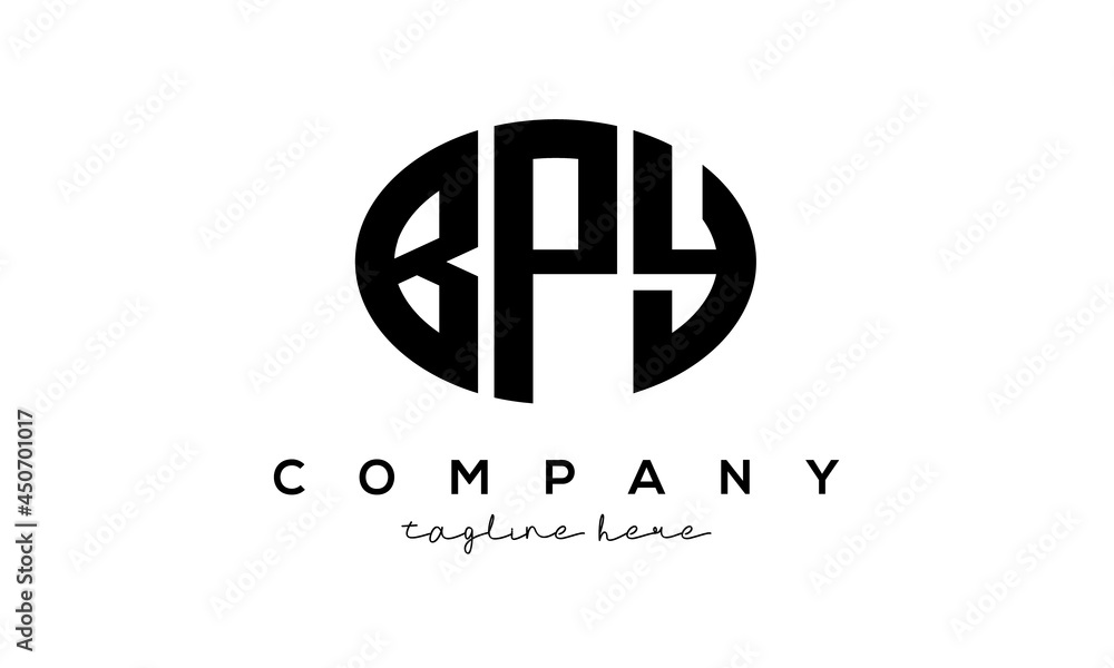 BPY three Letters creative circle logo design vector	