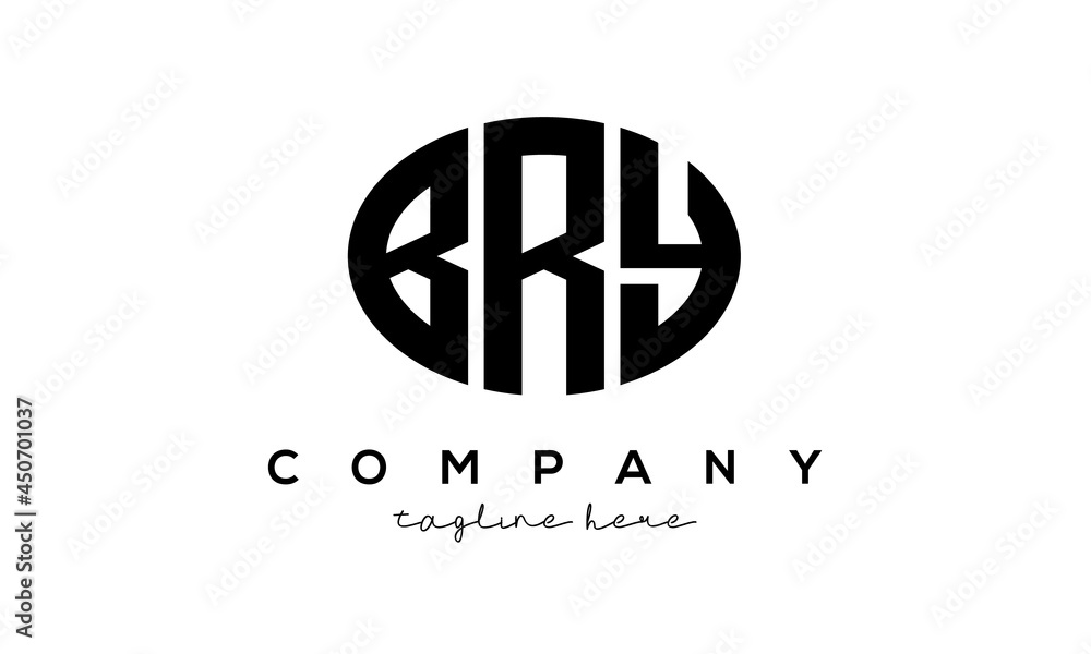 BRY three Letters creative circle logo design vector BRY three Letters creative circle logo design vector