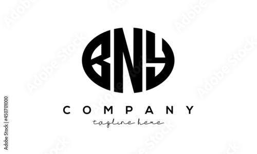 BNY three Letters creative circle logo design vector 