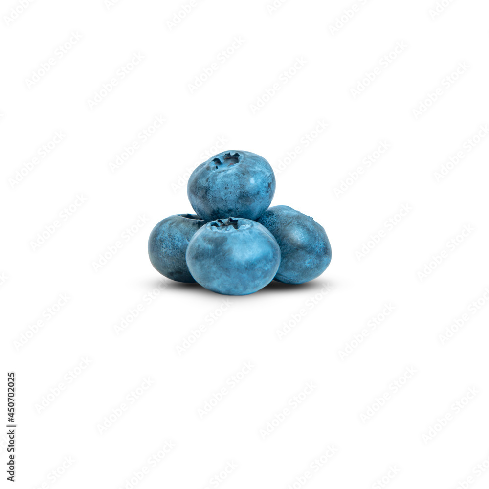 Four blueberries isolated on white background. Design element Four blueberries isolated on white background. Design element