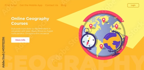 Obraz na plátně Online geography courses, website with information