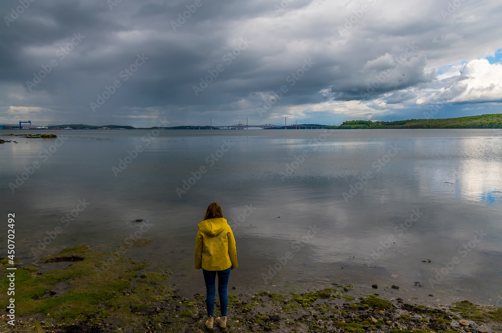 Standing on the shore of the Firth of Forth at Blackness castle, Scotland on a summers day Standing on the shore of the Firth of Forth at Blackness castle, Scotland on a summers day