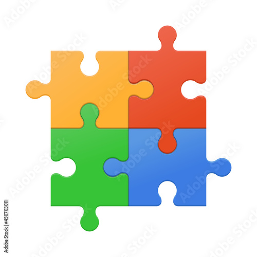 Puzzles that fit together. Isolated on transparent background. mosaic symbol for kids development