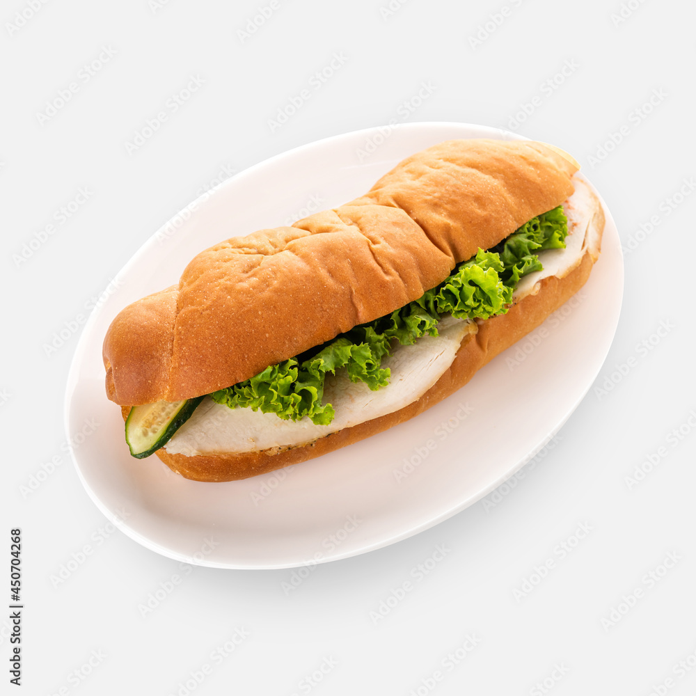 chicken sandwich on white background chicken sandwich on white background