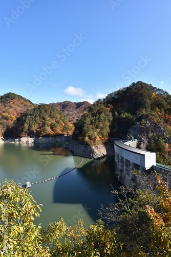 Setoai valley, Kawamata dam, autumn season photo