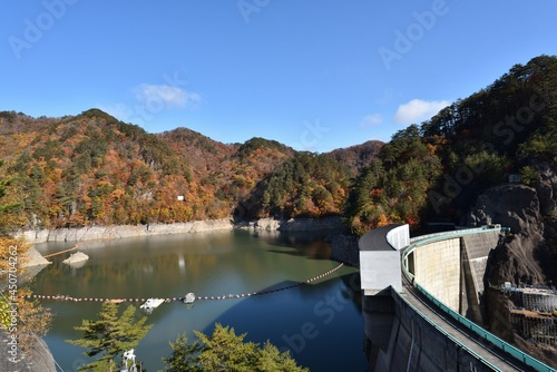 Setoai valley, Kawamata dam, autumn season photo