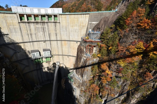 Setoai valley, Kawamata dam, autumn season photo