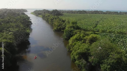 kayak trip to the Buritaca river dismantling in Santa Marta Colombia photo