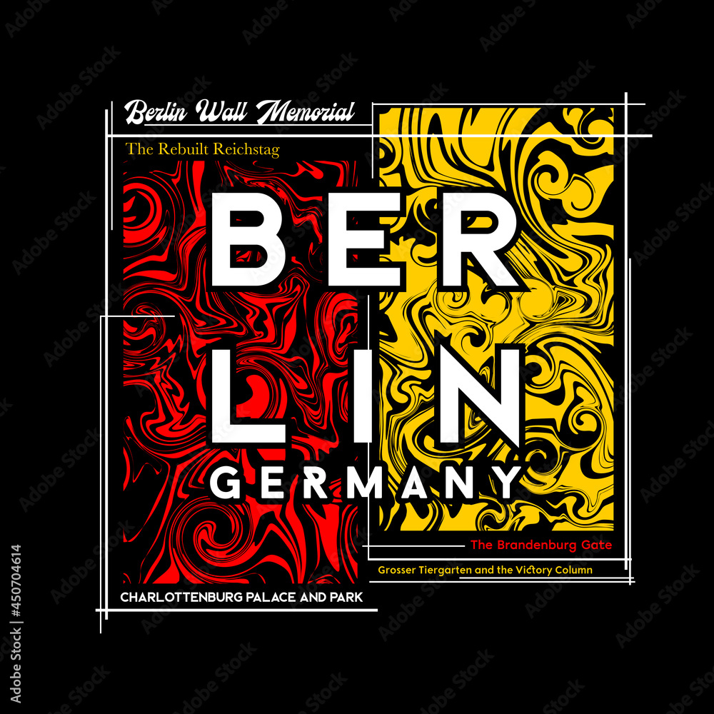 Berlin t-shirt graphic design in abstract style. Vector illustration