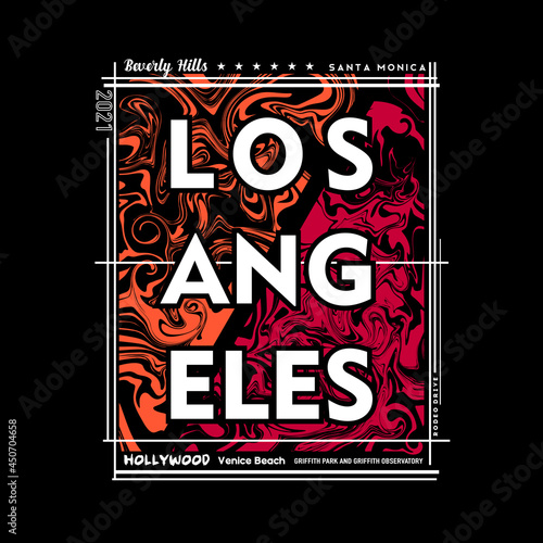 Los Angeles t-shirt and poster graphic design in abstract style. Vector illustration