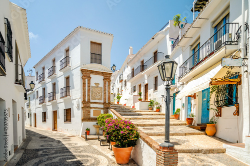 Fototapete Picturesque town of Frigiliana located in mountainous region of Malaga, Andalusi