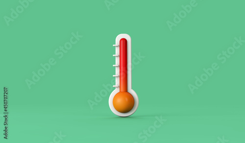Weather thermometer showing climate change rising temperature levels. 3D Render photo