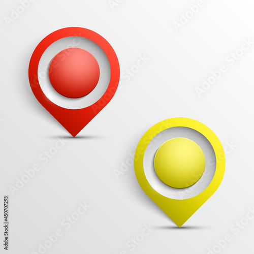 Index arrow location on the map. Pointer position. Marker standing. Indicator destination. Origami arrow colorful banners set. Advertising Design shape. Speech talking cloud. pointer label tag.