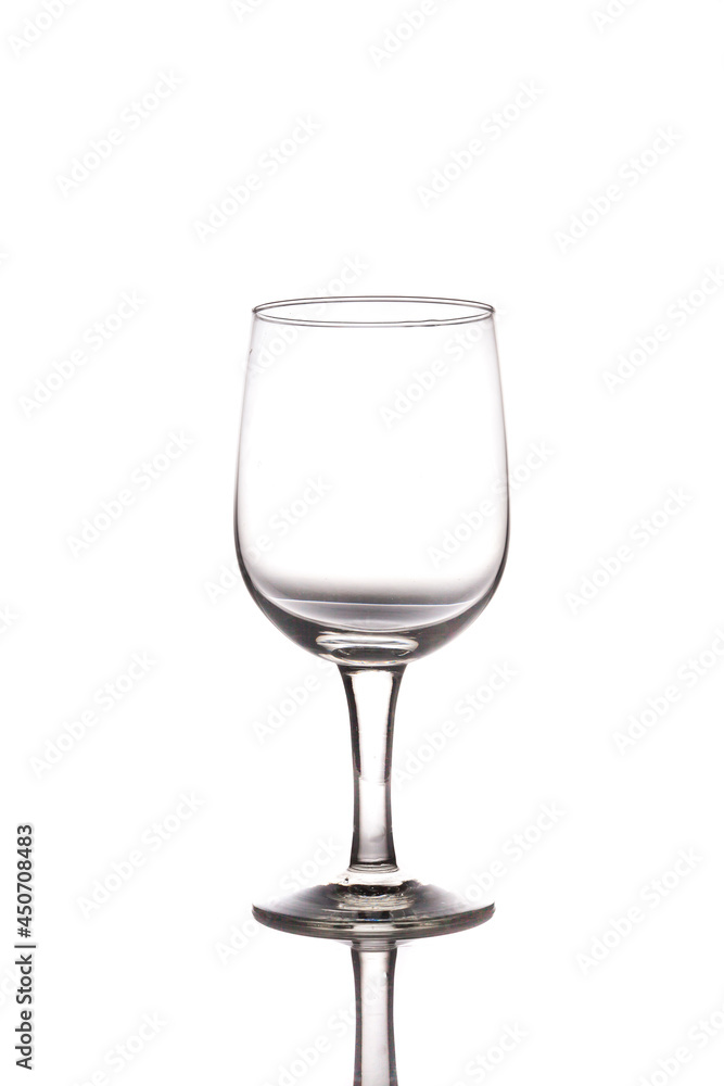 Wine glass on white background.