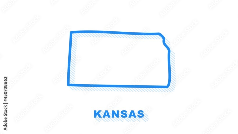 Kansas state map outline animation. Motion graphics. Kansas state map outline animation. Motion graphics.
