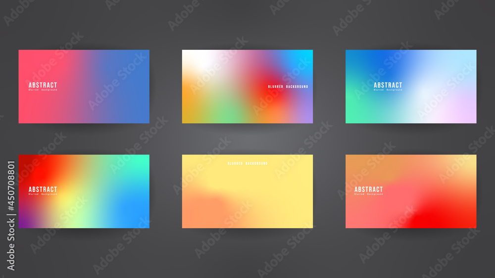 Naklejka premium Abstract colorful blurred vector background set , Illustration Vector EPS 10