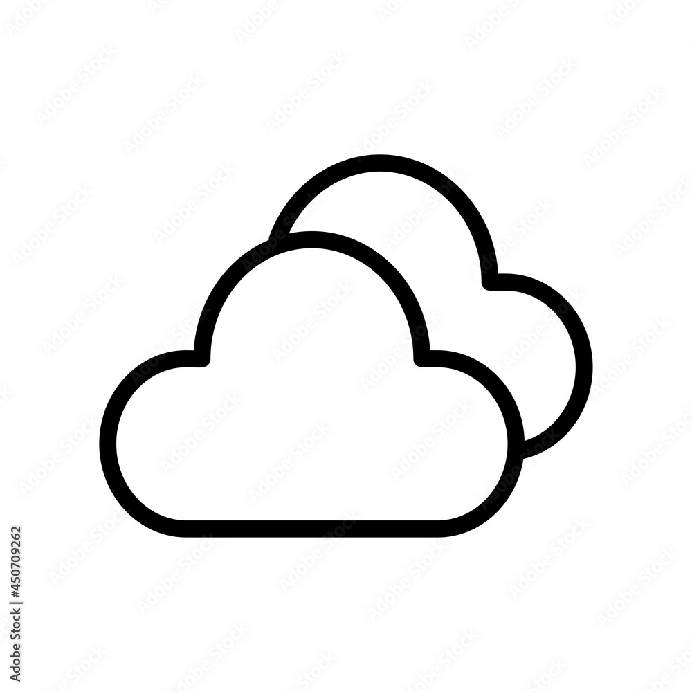 cloudy icon line style vector cloudy icon line style vector