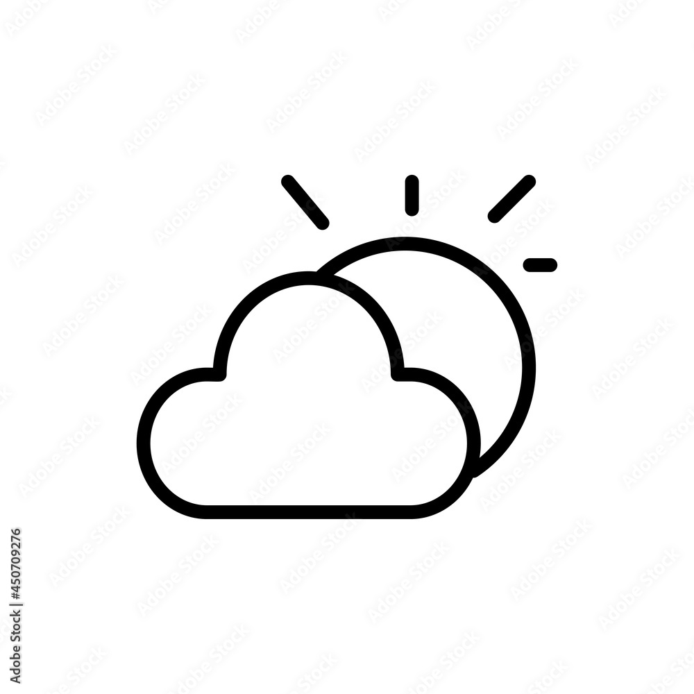 cloudy icon line style vector cloudy icon line style vector