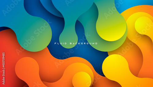Blue and orange gradient dynamic fluid background