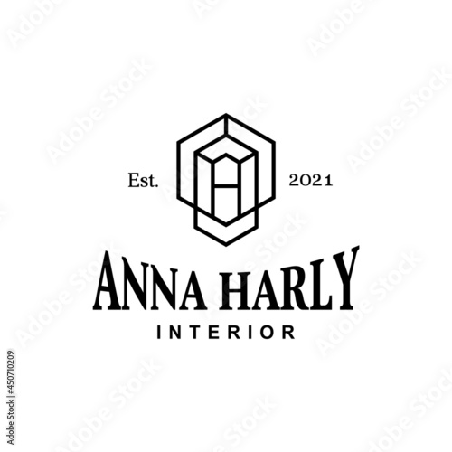 A clean and unique logo about the letters A and H. EPS 10, Vector.