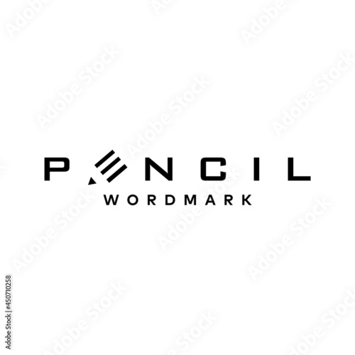 Clean and unique wordmark logo about pencil.
EPS 10, Vector.