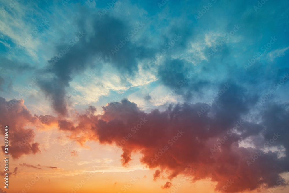 Amazing cloudscape on the sky at sunset time. Amazing cloudscape on the sky at sunset time.