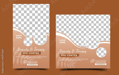 Spa, massage, salon social media feed and story design template.