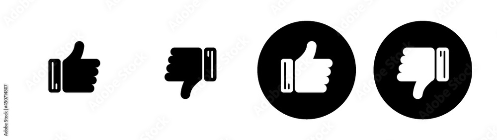 Thumbs up and thumbs down. Like icon. Thumbs up and thumbs down. Like icon.