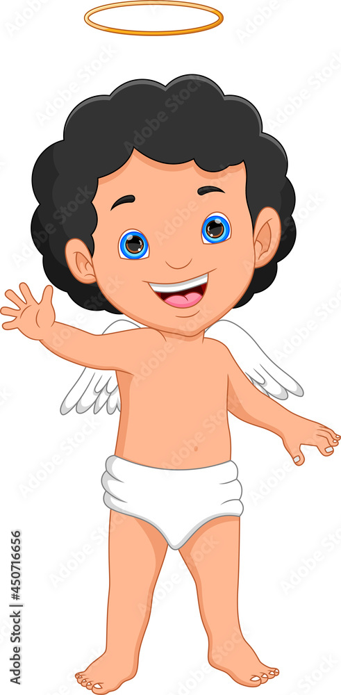 little angel cartoon on white background little angel cartoon on white background