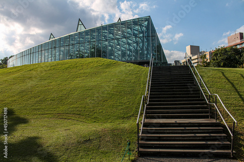 stairs to a modern building 